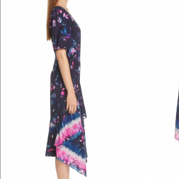 NWT TANYA TAYLOR Estrella Print Silk Midi Dress - Picture 3 of 14